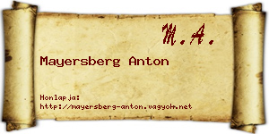 Mayersberg Anton névjegykártya